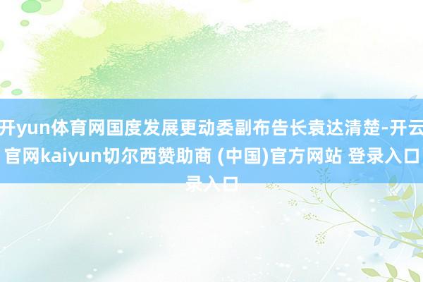 开yun体育网国度发展更动委副布告长袁达清楚-开云官网kaiyun切尔西赞助商 (中国)官方网站 登录入口