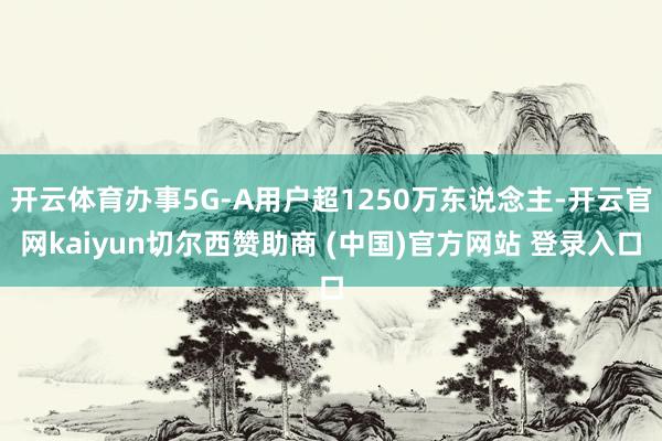开云体育办事5G-A用户超1250万东说念主-开云官网kai