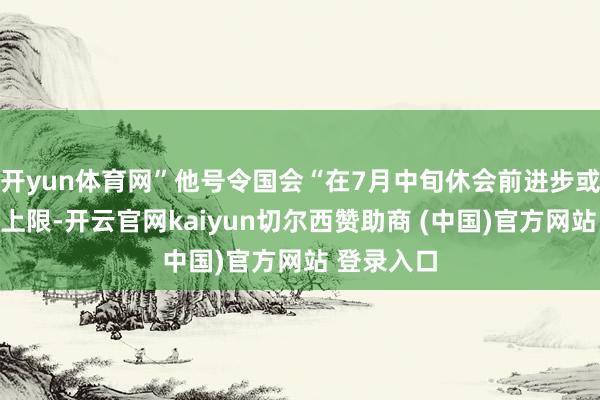 开yun体育网”他号令国会“在7月中旬休会前进步或暂停债务上
