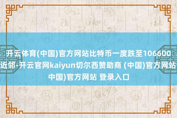 开云体育(中国)官方网站比特币一度跌至106600好意思元近