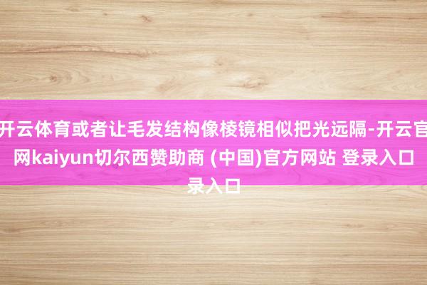 开云体育或者让毛发结构像棱镜相似把光远隔-开云官网kaiyu