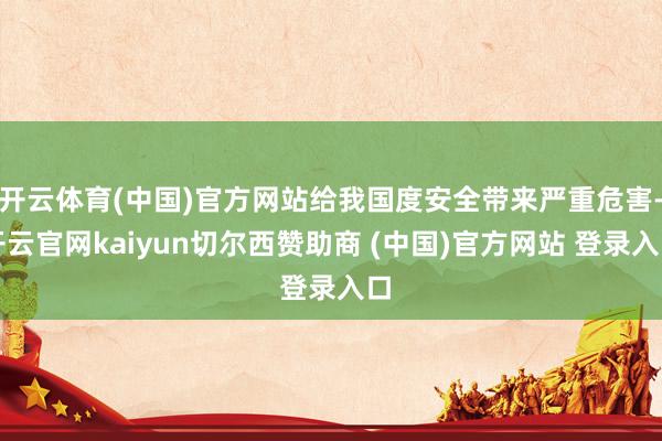 开云体育(中国)官方网站给我国度安全带来严重危害-开云官网kaiyun切尔西赞助商 (中国)官方网站 登录入口