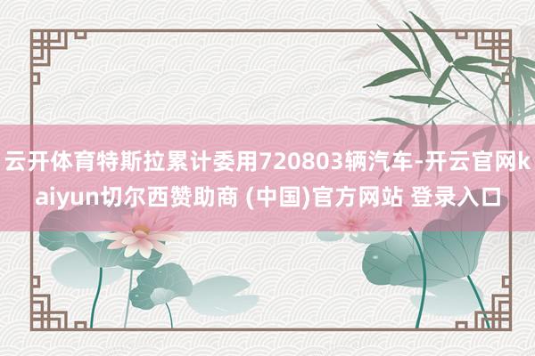 云开体育特斯拉累计委用720803辆汽车-开云官网kaiyu