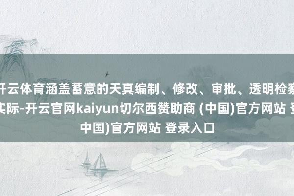 开云体育涵盖蓄意的天真编制、修改、审批、透明检察与跟进实际-开云官网kaiyun切尔西赞助商 (中国)官方网站 登录入口