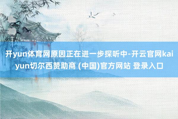 开yun体育网原因正在进一步探听中-开云官网kaiyun切尔