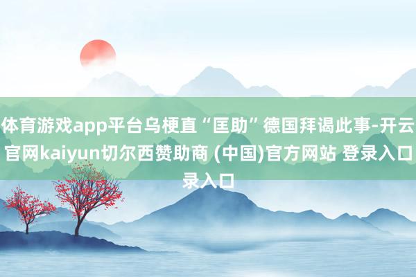 体育游戏app平台乌梗直“匡助”德国拜谒此事-开云官网kai